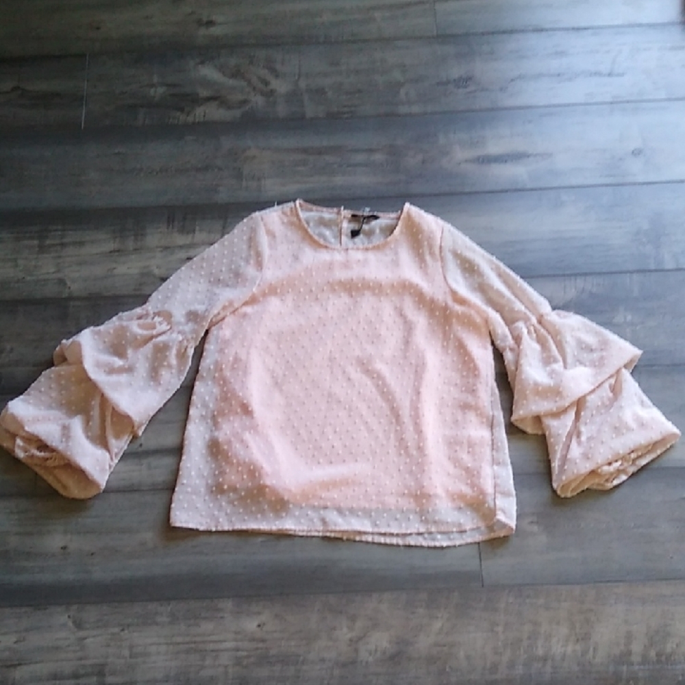 Elegant Pink Women's Top with Bell Sleeves